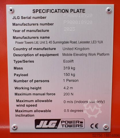 Aerial platform JLG Ecolift