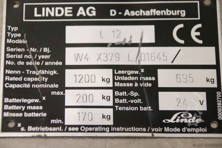 Ολοκληρωμένη δοκός έλξης με μετάδοση κίνησης Linde L 12 24 V