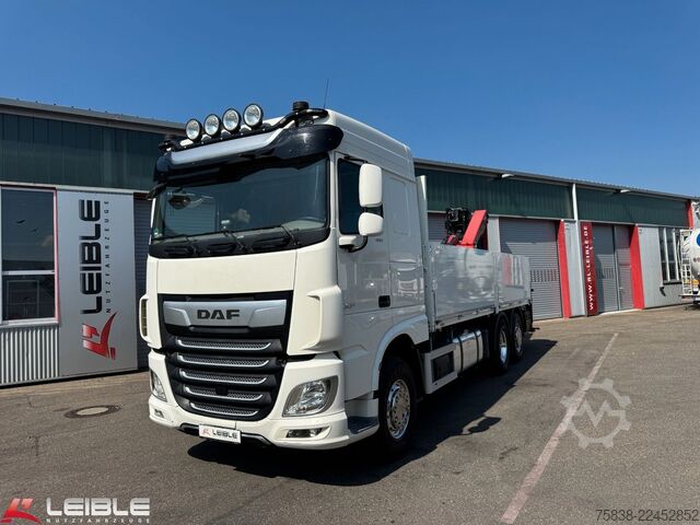 เครนติดตั้งบนรถบรรทุก DAF XF 480*Palfinger Kran*Lift/Lenkachse*394 TKM*