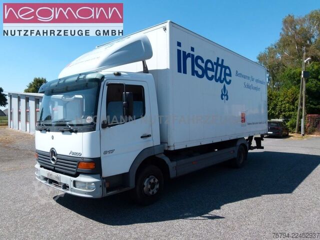 Flutningsbíll með segldúk MERCEDES-BENZ Atego 817, Alu-Koffer LBW, AHK, DE.