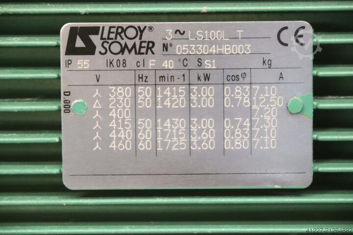 Elektromotor 3 kW 1415 U/min Leroy Somer LS100L T