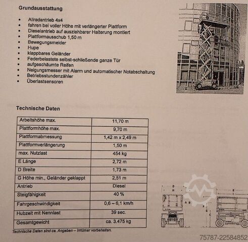 Werkplatform Skyjack SJ6832RT 4x4 Diesel, neuer Motor!!!