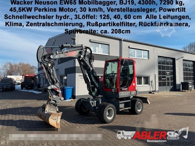 Ekskavator me rrota WACKER Neuson EW 65 Powertilt 30 km/h ZSA VOLL!