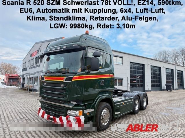 Standardní tahač SCANIA R 520 SZM Schwerlast 78t 6x4 Retarder