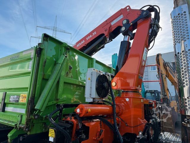 Tresidig tippbil SCANIA G450 Kipper Kran Atlas 206.3E AHK Bordmatic FUNK