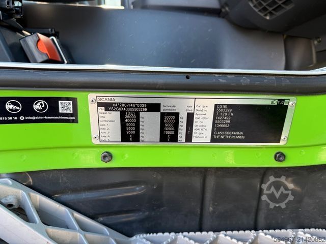 Tresidig tippbil SCANIA G450 Kipper Kran Atlas 206.3E AHK Bordmatic FUNK