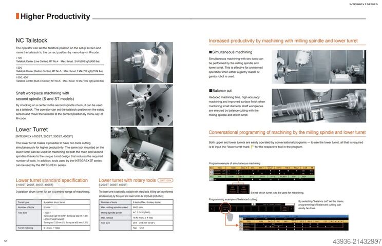 Centro de torneamento e fresagem MAZAK Integrex i-200ST Mazak Integrex i-200ST x 1500U