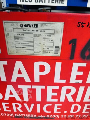 Bateria de acionamento Hawker 48V Batterie 575 AH Bj.2016 Kapazität 55%