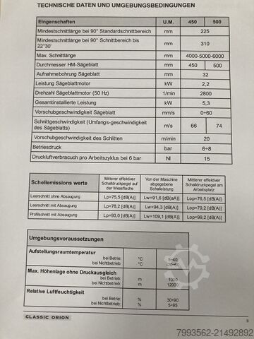 Dubbla kap- och geringssåg Emmegi classic orion 500 tu/6