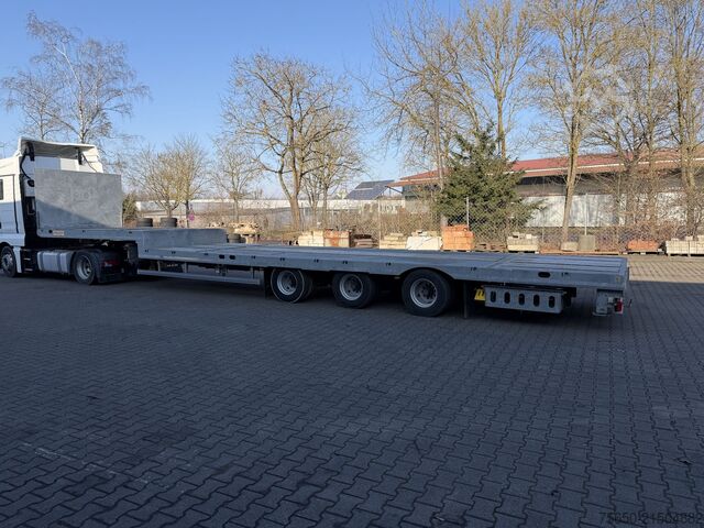 Matala lavettipuoliperävaunu Möslein STO 3 Schwebheim  3 Achs Satteltieflader Plato 45 t GGfür Fertigteile, Baumaschinen oder Container