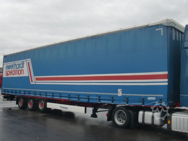 Remolque con plataforma y lona Krone SDP 27 Mega Liftachse Hubdach