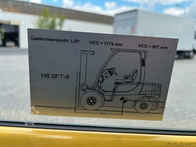 Forklift Hyster H8.0 FT9 / nur 1.426h! / Triplex: 5,52m / ZVG