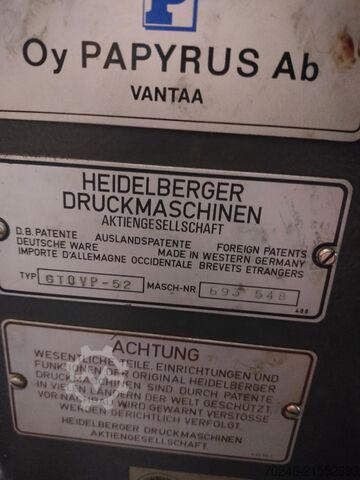 Mașină de tipărit offset Heidelberg GTOVP 52