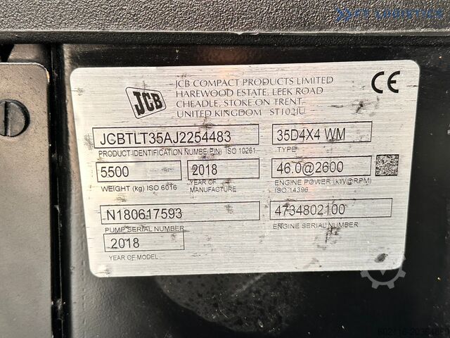 Manipulator telescopic JCBTLT35D / 4X4 / DIESEL / 4100MM / CABI TLT35D / 4X4 / DIESEL / 4100MM / CABIN