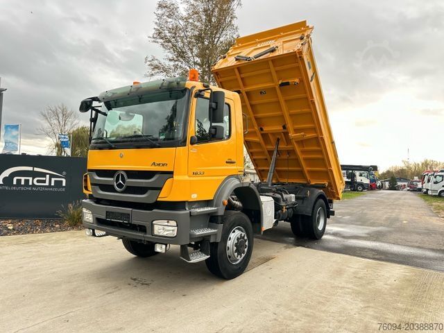 Camión volquete trilateral MERCEDES-BENZ Axor 1833 4x4 Kipper MEILLER AHK