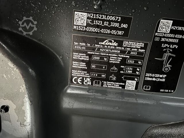 Електричний 4 -колісний навантажувач Linde E25L-02