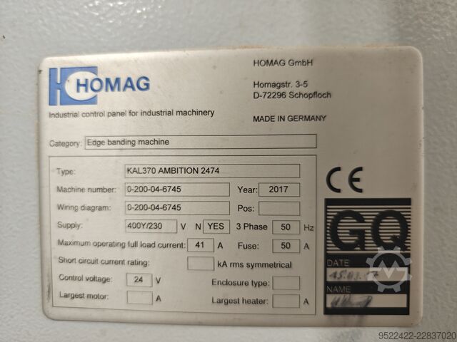 Élfóliázó gép anyagmozgató rendszerrel HOMAG KAL370 AMBITION 2474