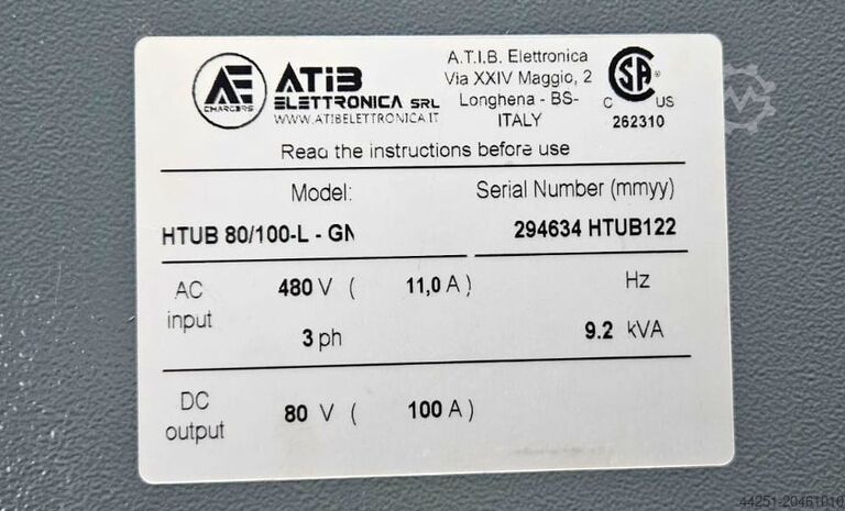 RF charger for forklift battery charger ATiB HTUB 80/100-L