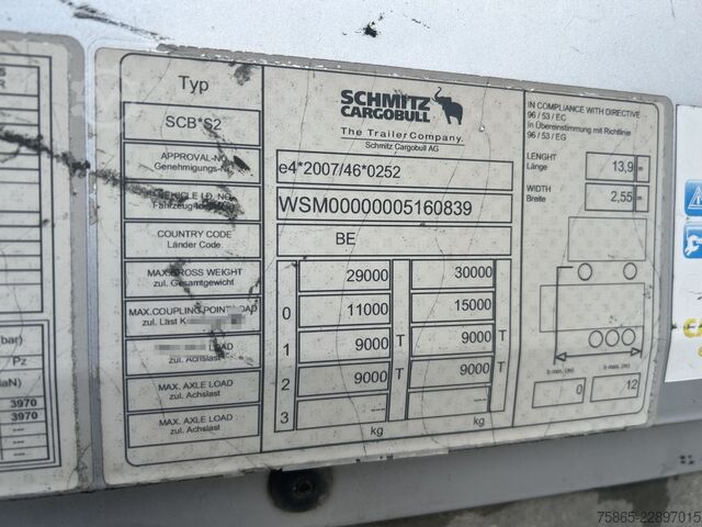 Koffer Schmitz Cargobull SCB S2 / Box / 2 Axle Disk / NL Trailer