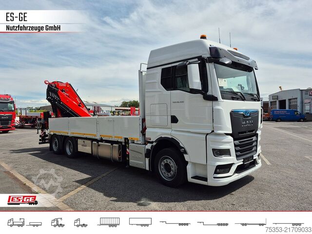 Truk flatbed MAN TGX 26.480 6x2-4 LL CH mit Fassi F545RA.2.26