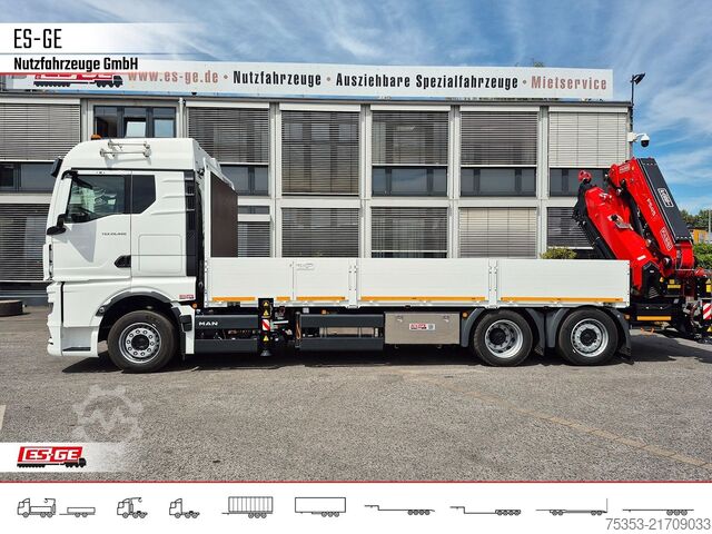 Truk flatbed MAN TGX 26.480 6x2-4 LL CH mit Fassi F545RA.2.26