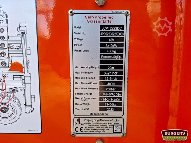 Elevador de tesoura Dingli JCPT2223DC