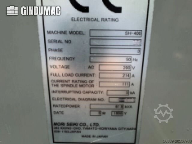 Horizontal Machining Centre MORI SEIKI SH400