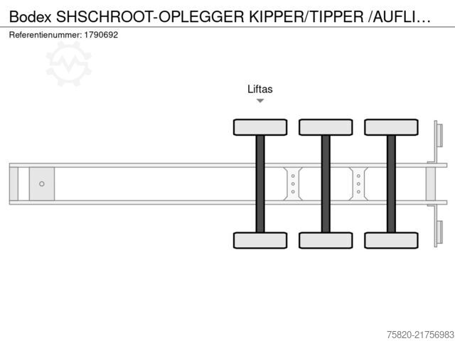 Tipper Bodex SHSCHROOT-OPLEGGER KIPPER/TIPPER /AUFLIEGER/TRA...