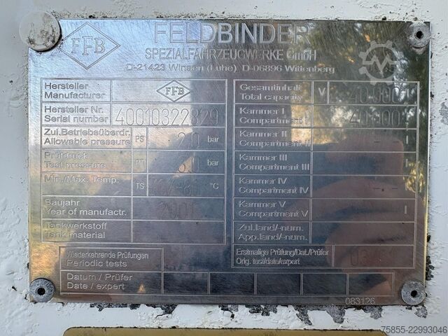 Feldbinder Silo 40M3 / Ejes BPW / Frenos de disco LT4636 Feldbinder Silo 40M3 / BPW Axles / Discbrakes
