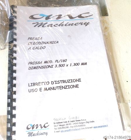Furnierpresse OMC - ITALY PL/160