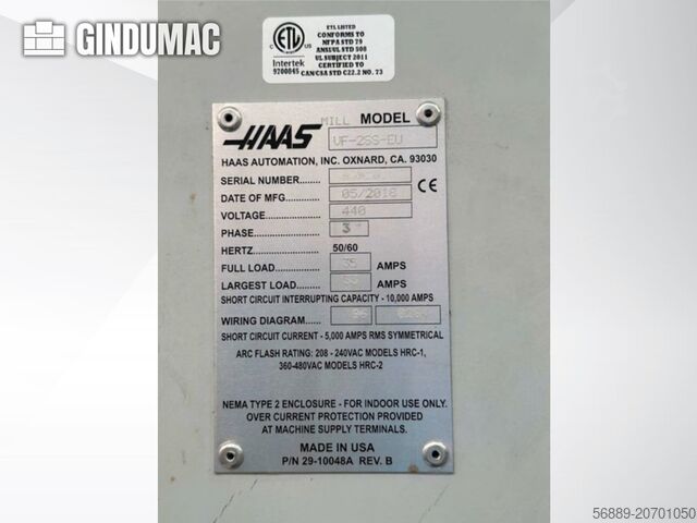 VERTIKALES BEARBEITUNGSZENTRUM HAAS VF-2SS-EU