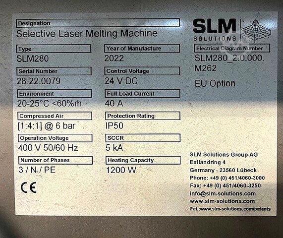Impresora 3D de metal SLM 280 2.0 + PSM 100