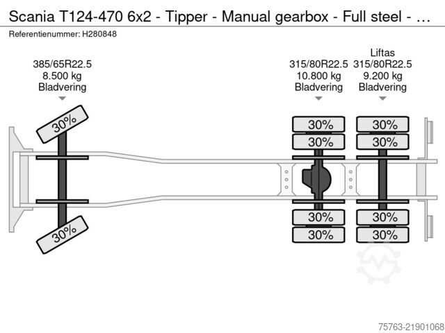  Scania T124-470 6x2 - Tipper - Manual gearbox - Full s...