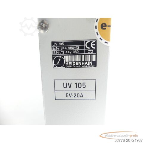 Componente Heidenhain Heidenhain UV 105 ID. 344 980-13 SN13442060 generalüberholt m. 3 Mon. Gewährl.