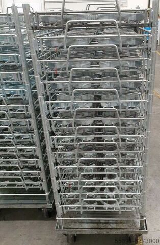 Porte-pièces Wanzl avec paniers en fil métallique Wanzl Werkstückträger mit Drahtkörben