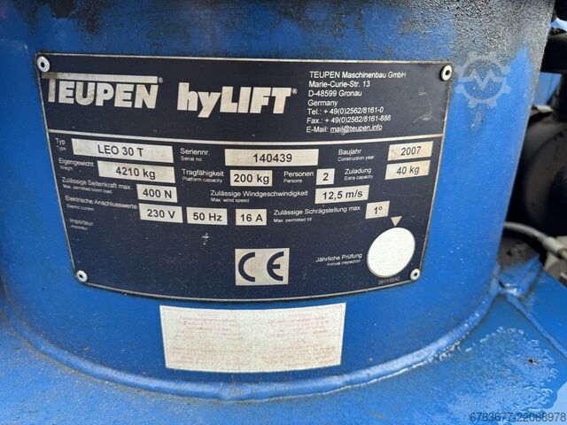 Teupen Leo 30T Rups Hoogwerker / Crawler Telescopic Boom Lift 30 Meter Werkhoogte 2007 TEUPEN Leo 30T Rups Hoogwerker / Crawler Telescopic Boom Lift 30 Meter Werkhoogte 2007