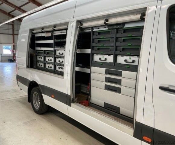 Fourgon surélevé MERCEDES-BENZ Sprinter 516 CDI Maxi Klima LED Werkstatt Rollo