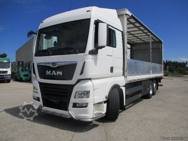 Plattewagen met zeil MAN TGX 26.460, LBW mit 2.500 kg, Retarder