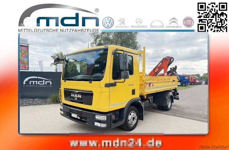 Furgón volquete trilateral MAN TGM 8.180 Kipper KRAN Greifer