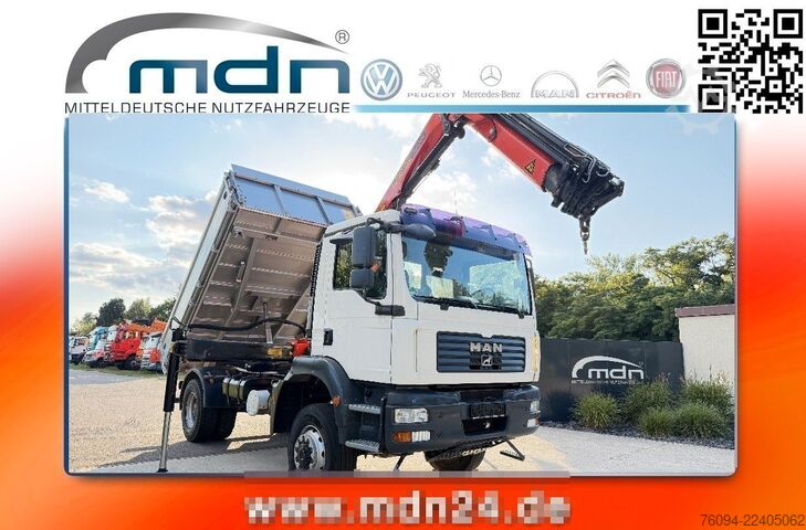 Grúa montada en camión MAN TGM 18.330 4x4 Kipper KRAN 17m FUNK AHK