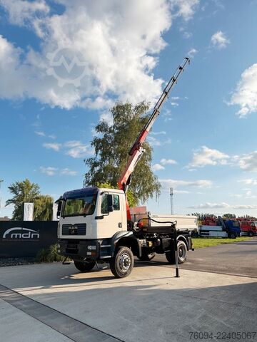 Camión volquete trilateral MAN TGM 18.330 4x4 Kipper KRAN 17m FUNK AHK