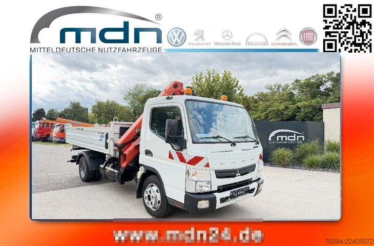 Treveis tippebil FUSO Canter 7C15 Kipper KRAN Palfinger AHK  3to