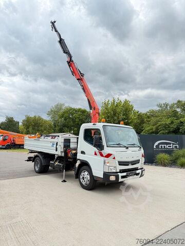 Treveis tippebil FUSO Canter 7C15 Kipper KRAN Palfinger AHK  3to