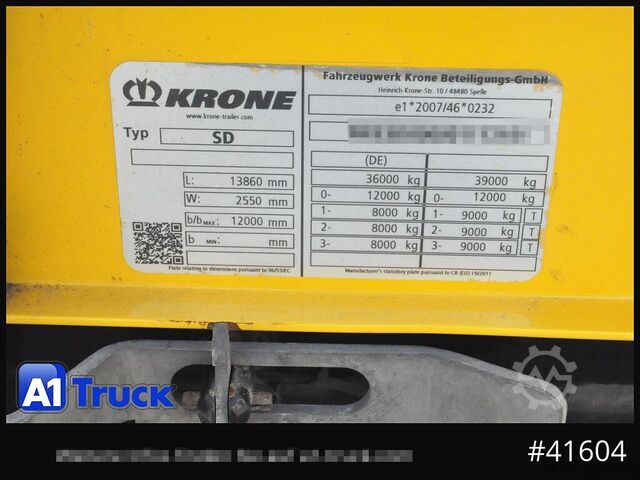 Treler separa terbuka dengan kanvas KRONE Mega, VDI 2700, Code XL, RSAB, Ice Protect.