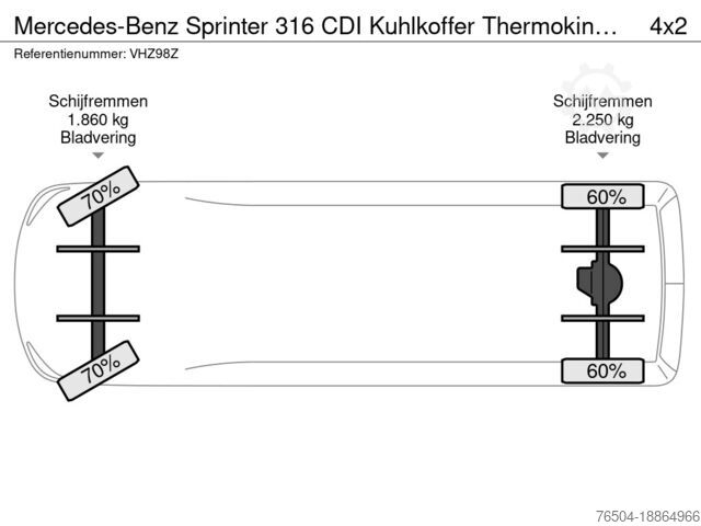 Gekoelde koffer Mercedes-Benz Sprinter 316 CDI Kuhlkoffer Thermoking V300MAX ...