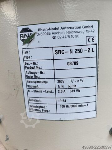 Vibrerende skålmater / sorteringsenhet / skålmater / vibrerende mater / vibrerende mater, vibrerende RNA Rhein-Nadel Automation SRC-N 250-2L