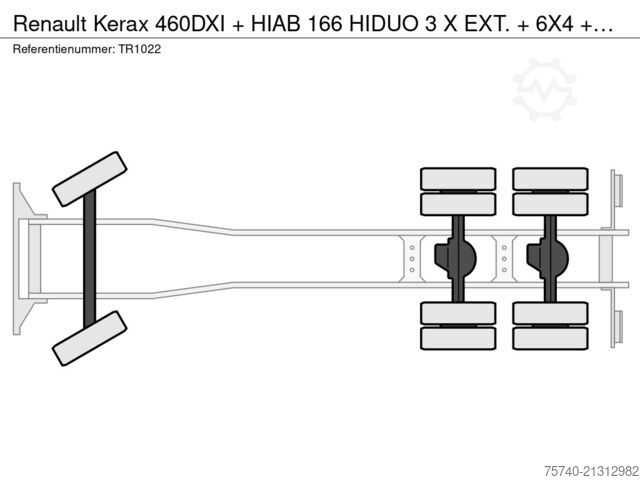 Crane Renault Kerax 460DXI + HIAB 166 HIDUO 3 X EXT. + 6X4 + ...