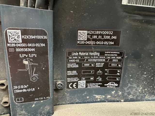 Фронтальний навантажувач вилковий LINDE H 40 D -02 / Ballenklammer / Klima