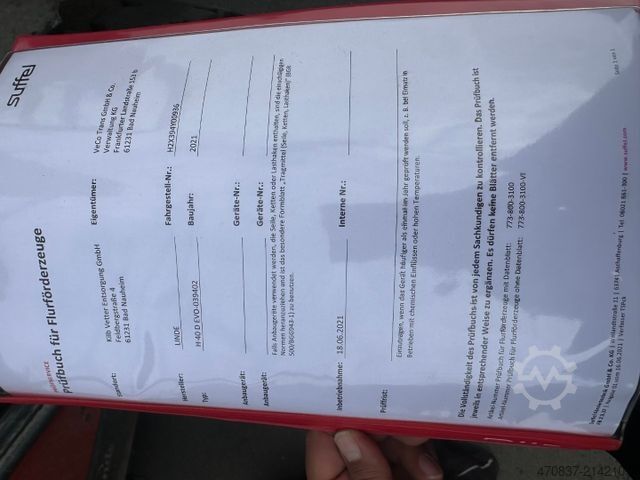 Фронтальний навантажувач вилковий LINDE H 40 D -02 / Ballenklammer / Klima