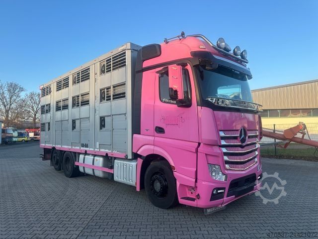 Камион за превоз на добиток MERCEDES-BENZ Actros 2563 / Kaba 3 x Stock 50 m²